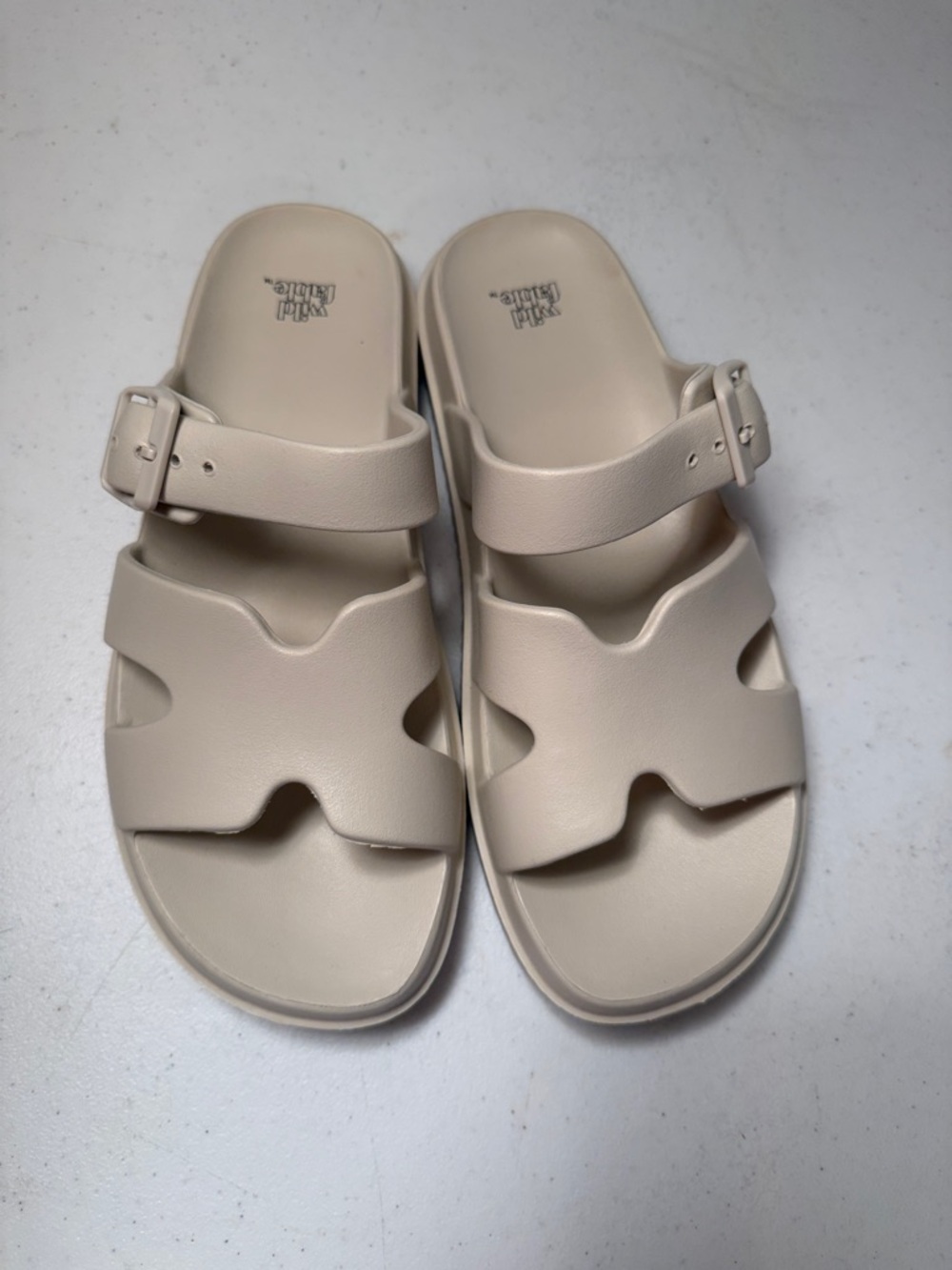 Target Neutral Cream Adjustable Buckle Slide Sandals